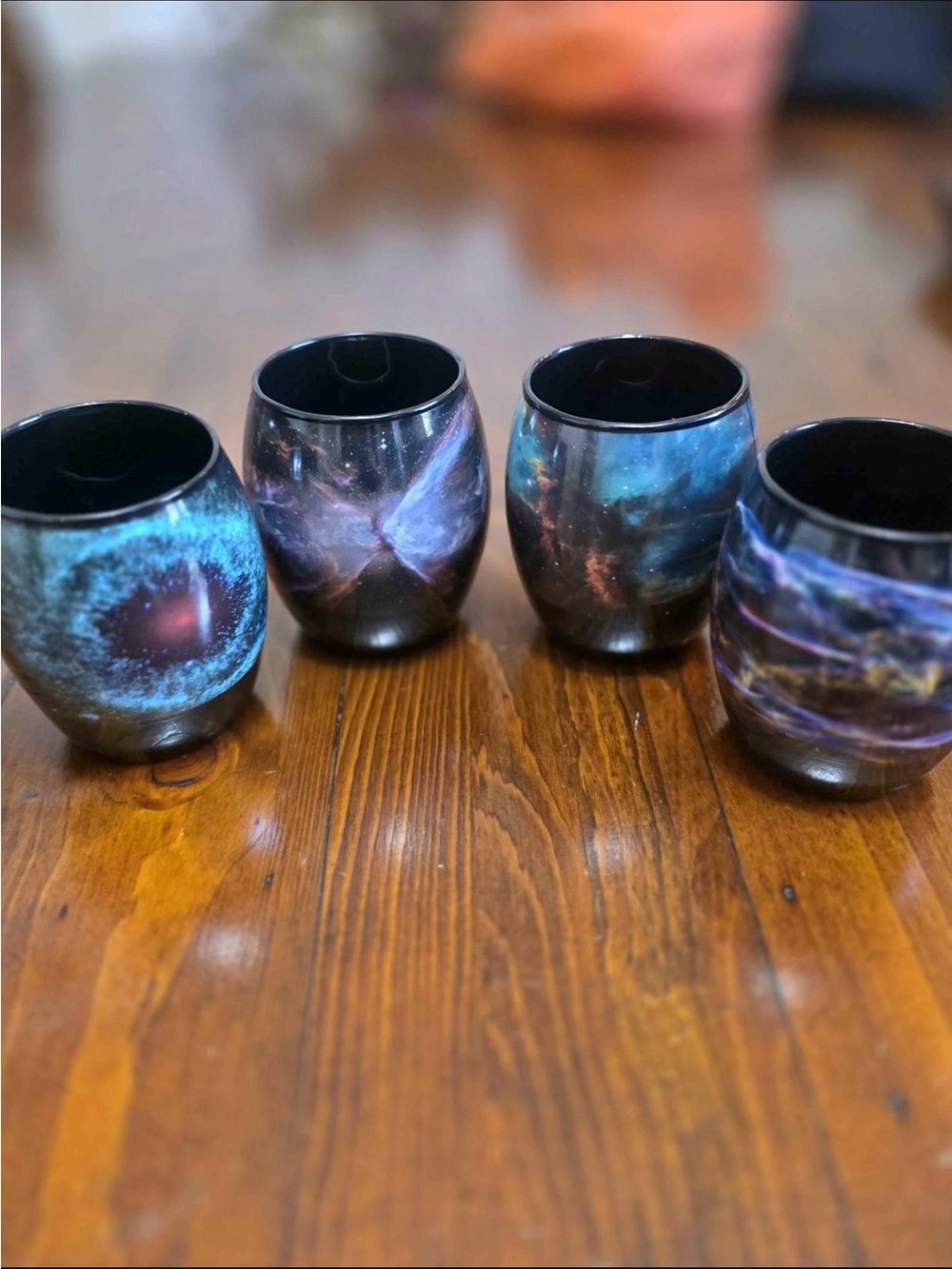 Surreal Entertainment Galaxy Art Glass Tumbler - Black and Purple Space Design.